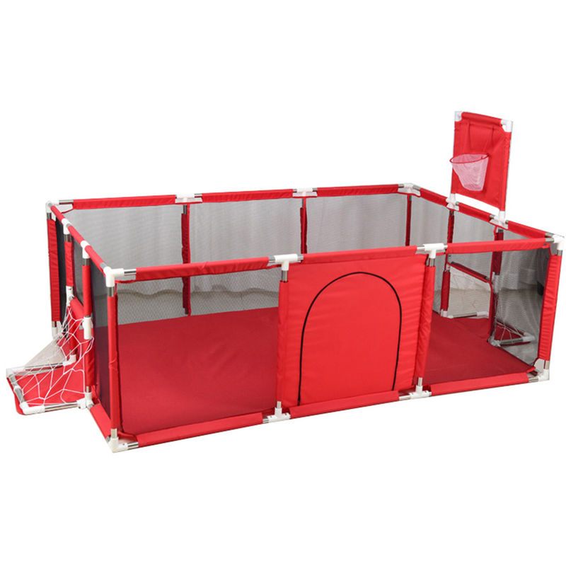 Cloture de Parc Pour Bébé 190*129*66 cm Barrière de Jeu Centre De Jeu Portable Avec Filet Respirant rouge