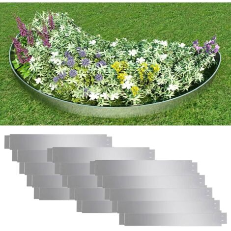 vidaXL 5/10/15/20x Clôture Flexible de Pelouse Acier Galvanisé Chemin Bordure de Jardin Cour Panneau de Clôture Enclos de Jardin Dimensions Diverses