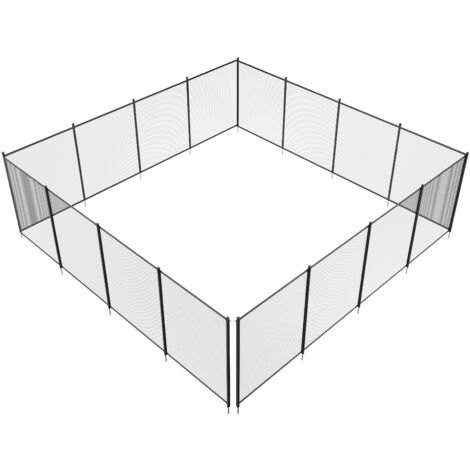 Clôture de piscine Mophorn, 4 x 48 pi, clôture de sécurité amovible pour piscines creusées, installation facile à faire soi-même, maille en PVC Teslin 340 g pour protéger les enfants et les animaux