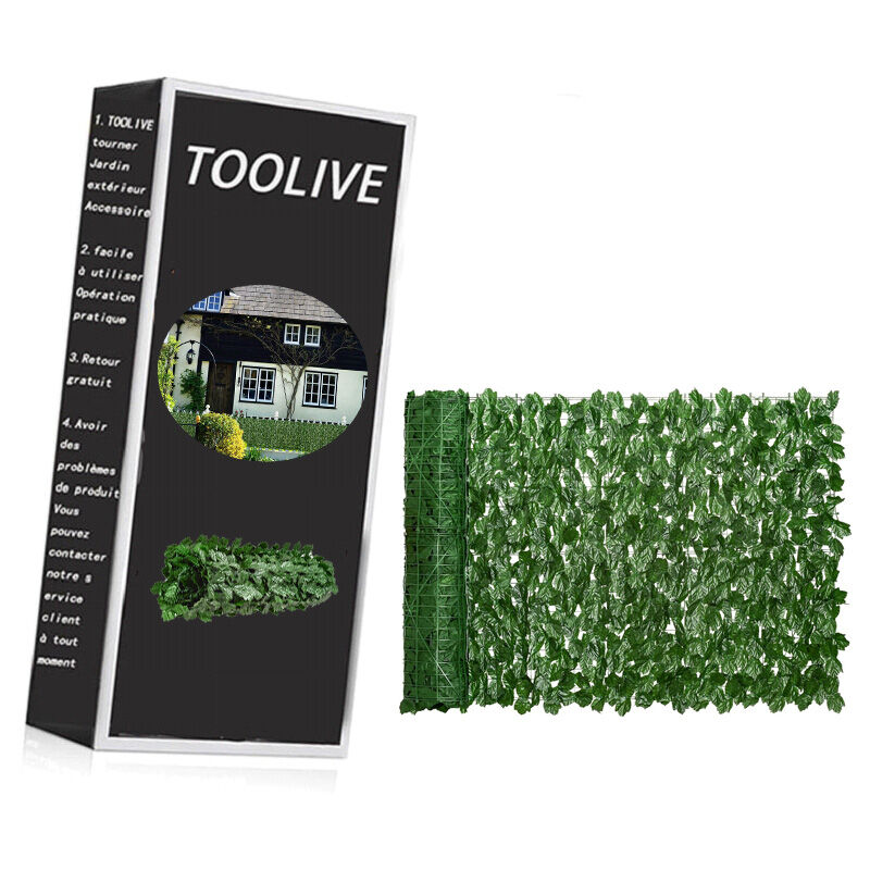 Toolive - Clôture de Protection de Jardin à Feuilles Artificielles, 1 x 3m Haie Artificielle, Mur Végétal, Décoration de Clôture de Balcon Intérieur