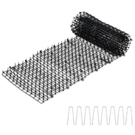 Clôture de protection Relaxdays 200x30 cm, noire, avec 8 piquets, pour jardins et plantes