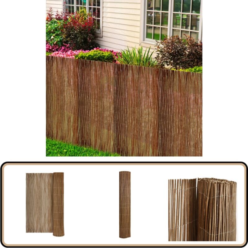Clôture de saule 300x100 cm - Clôture En Saule - Clôture Naturelle - Clôture Jardin - Décoration Jardin - Panneau De Clôture