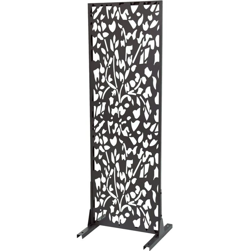 Habitat Et Jardin - Clôture décorative en métal 'Flower' 50 x 150 cm - Anthracite