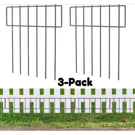 Clôture décorative pour 3 animaux, panneau en fil antirouille pour jardin