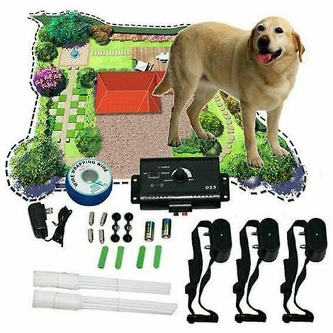 Clôture Électrique Étanche Pour Chien Avec Collier De Dressage/Clôture Électrique Invisible Pour Chien Three Dog