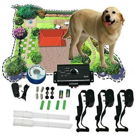 Clôture électrique étanche pour chien avec collier de dressage/clôture électrique invisible pour chien TWO DOG
