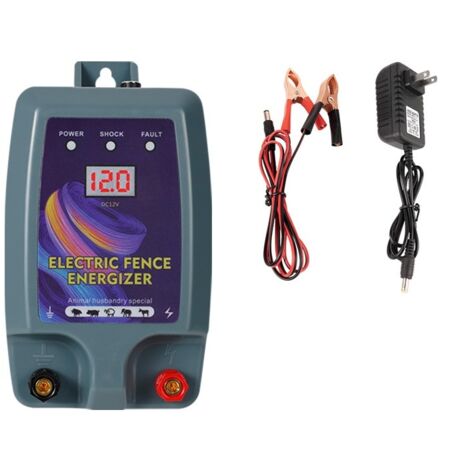 Clôture Électrique Haute Puissance pour Bétail et Animaux - Électrificateur de Clôture avec 3 Modes d'Alimentation pour l'Élevage de Volailles