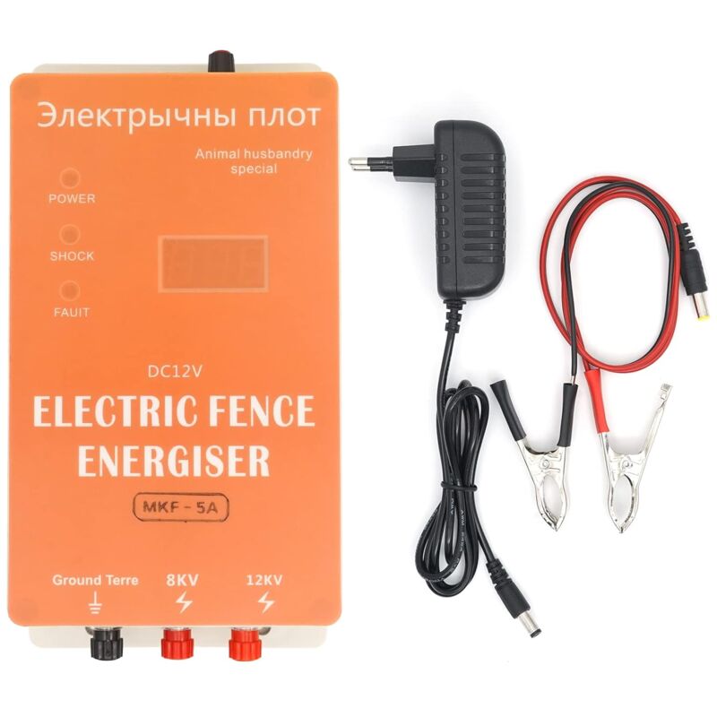 Clôture éLectrique Pour Animaux, Clôture éLectrique Pour Chevaux 10KM, éLectrificateur de Clôture, 230V, Pour Moutons, Porcs, Cerfs, Chiens, Chevaux,