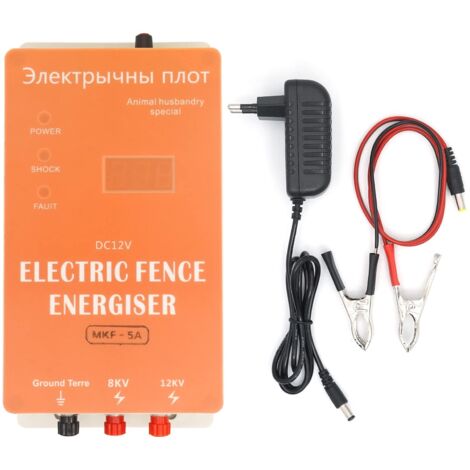 Clôture éLectrique Pour Animaux, Clôture éLectrique Pour Chevaux 5KM, éLectrificateur de Clôture, 230V, Pour Moutons, Porcs, Cerfs, Chiens, Chevaux, Poulets, ClôTure Pour BéTail