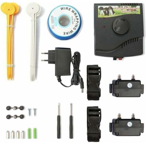 Clôture Électrique pour Chien avec 2 Colliers - Colliers Anti-Fugue pour un Dressage Efficace