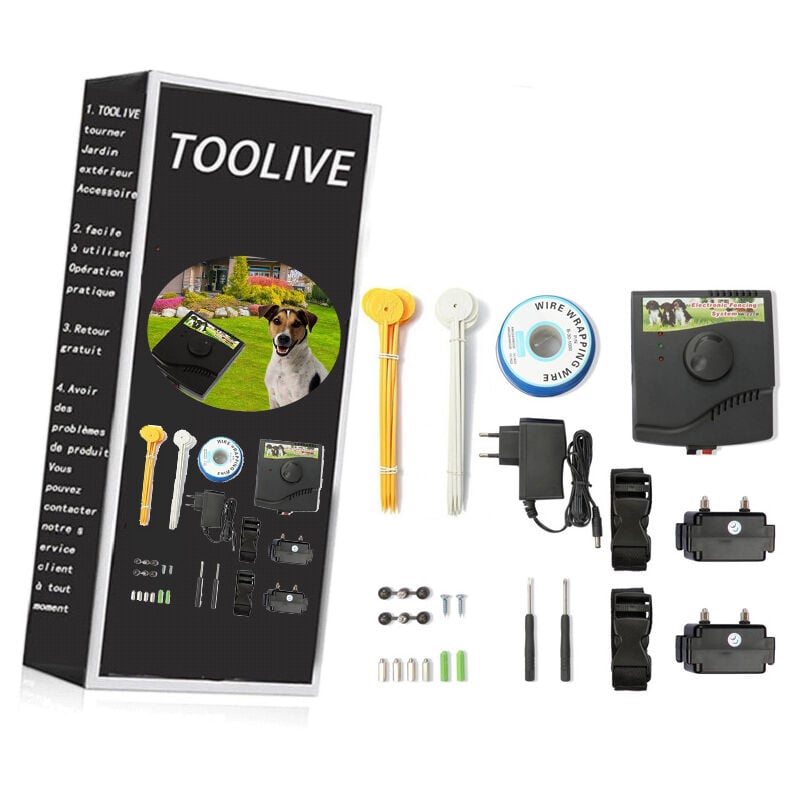 Bluedeer - Cloture Electrique pour Chien Collier Anti Fugue avec 2 colliers