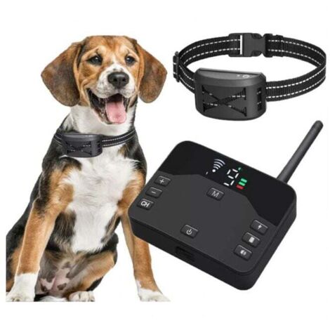 Clôture électrique sans fil 2 en 1 pour chien, système de confinement pour animaux de compagnie avec récepteur étanche rechargeable, collier de dressage réglable pour chien.