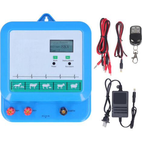 Clôture Électrique Solaire 40km - Alimentation Batterie pour Protéger Contre les Animaux Sauvages 180V-240V