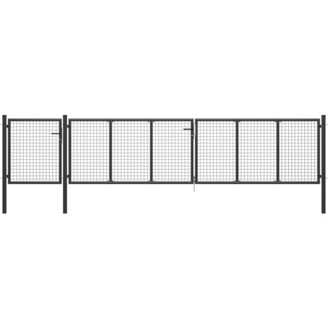 Clôture en acier - vidaXL Portail de jardin Acier 500 x 75 cm Anthracite - Porte de jardin anthracite