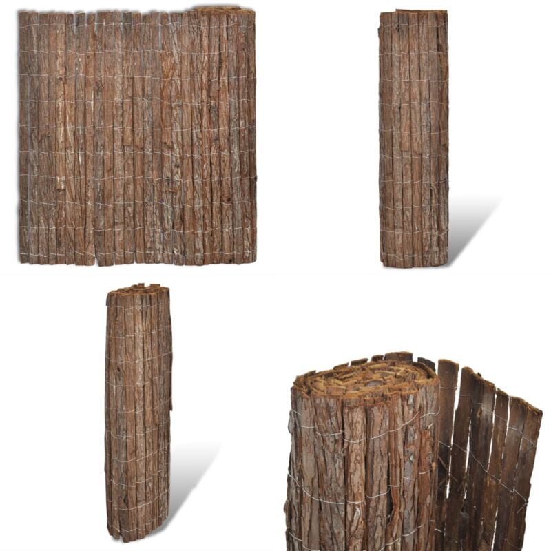 Clôture en écorce 400 x 100 cm - - Home & Living - Brun