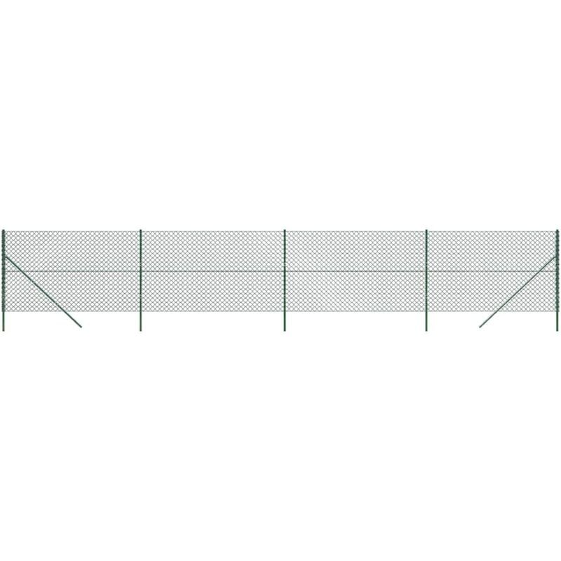 Clôture en mailles de chaîne vert 1,6x10 m vidaXL