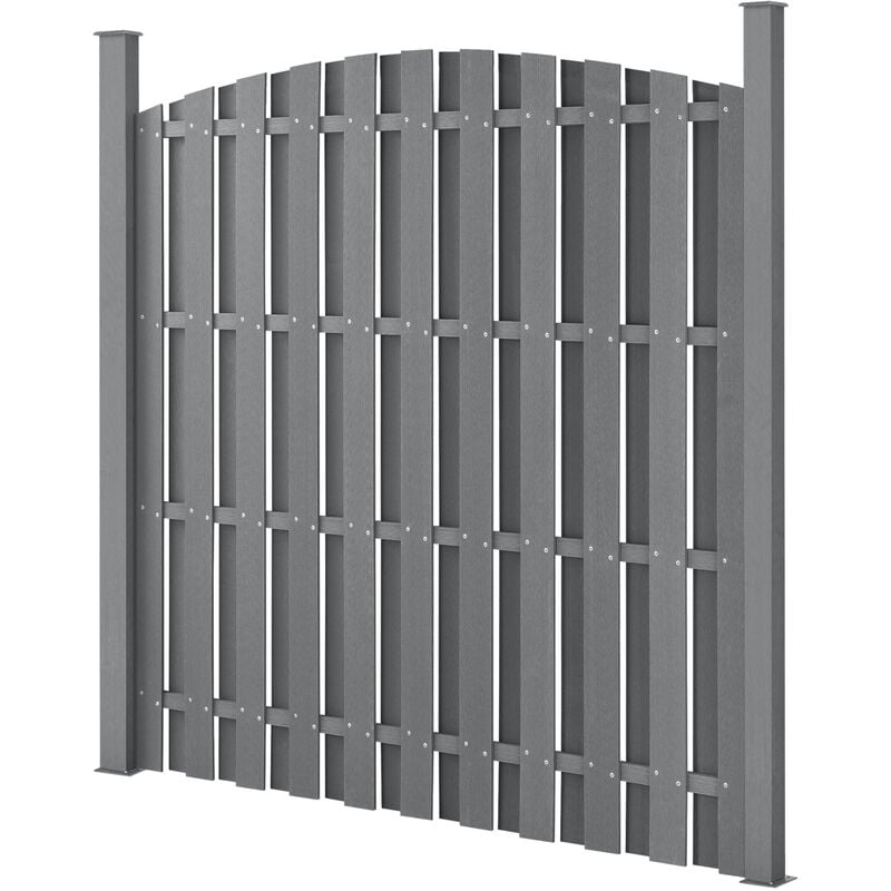 Clôture en Plein Cintre wpc Gris 185 x 193 cm [ Neu.holz