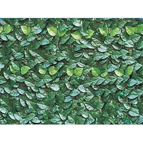 Clôture en PVC avec feuilles de laurier H. 150 L. 300