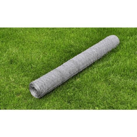 Clôture en treillis Acier galvanisé Hexagonal 1x25 m Argenté