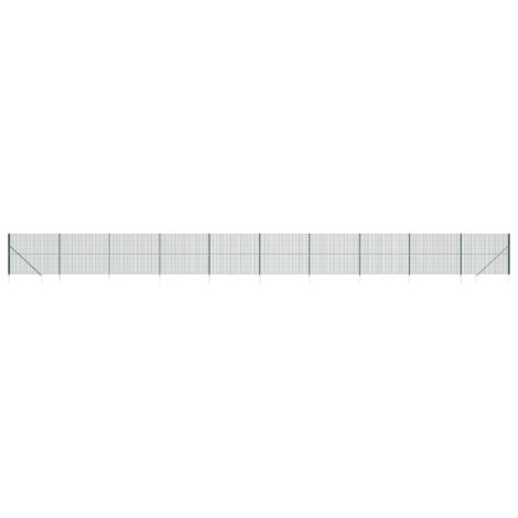 Clôture en treillis Clôture de jardin  Clôture Grillage métallique et piquet d'ancrage vert 2x25 m 50786