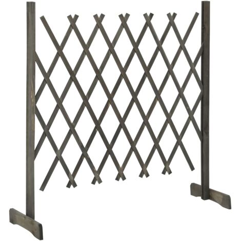 Clôture en treillis de jardin Gris 120x90 cm Bois de sapin