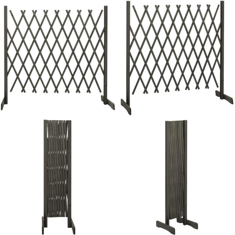 Clôture en treillis de jardin Gris 180x100 cm Bois de sapin - Clôture En Bois - Clôture Jardin - Clôture Treillis - Clôture Extensible - Clôture