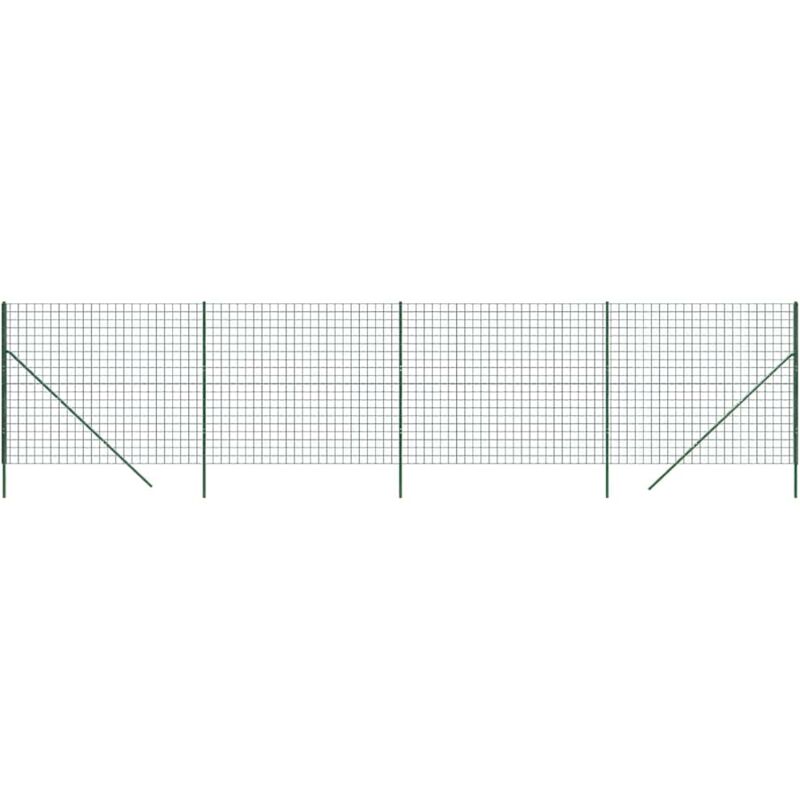 Clôture en treillis métallique vert 1,6x10 m acier galvanisé - Vidaxl