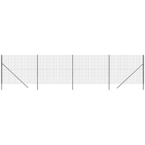 Clôture en treillis métallique anthracite 1,6x10 m