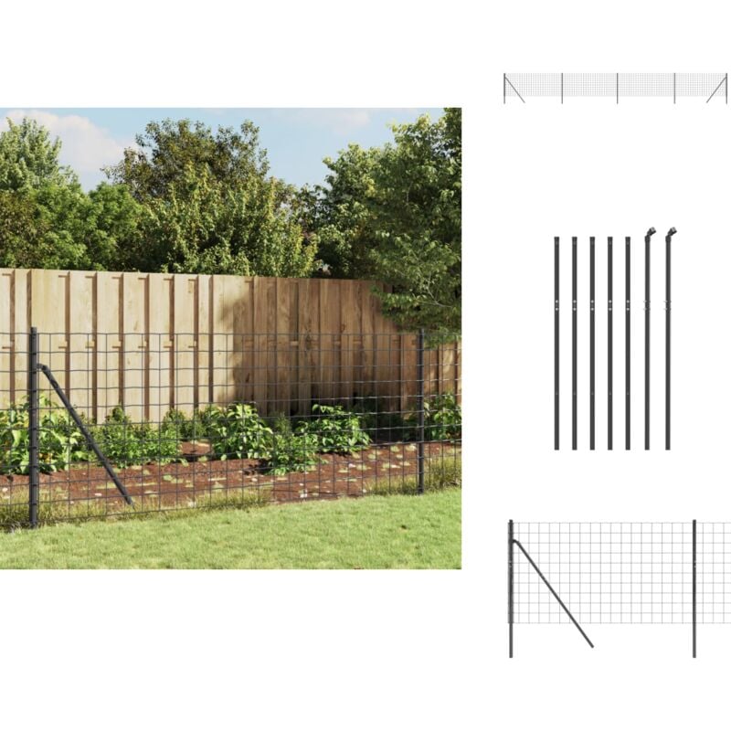 Vidaxl - Clôture en treillis métallique anthracite 1x10m acier galvanisé - Clôture Métal - Clôture Jardin - Clôture Rigide - Clôture Anthracite