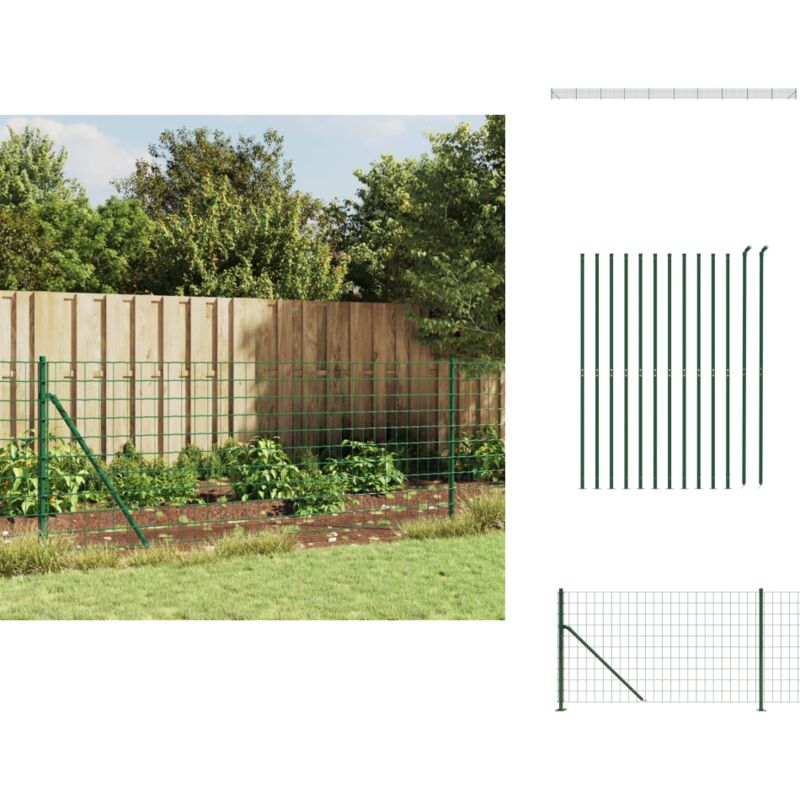 Clôture en treillis métallique avec bride vert 1x25 m - Clôture Métal - Clôture Jardin - Clôture Rigide - Clôture Verte - Clôture Sécurité
