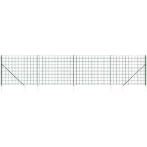 Clôture en treillis métallique et piquet d'ancrage vert 1,8x10m CFW51421