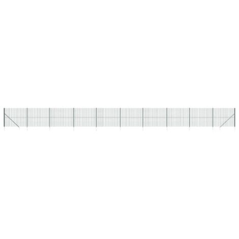 Clôture en treillis métallique et piquet d'ancrage vert 1,8x25m CFW51426