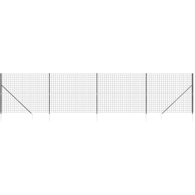 Clôture en treillis métallique et ancrage anthracite 1,6x10 m Vidaxl