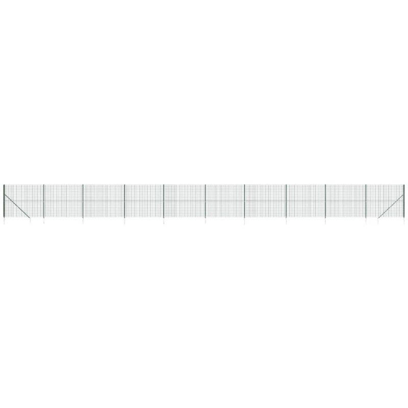 Clôture en treillis métallique et piquet d'ancrage vert 2,2x25m - Vidaxl