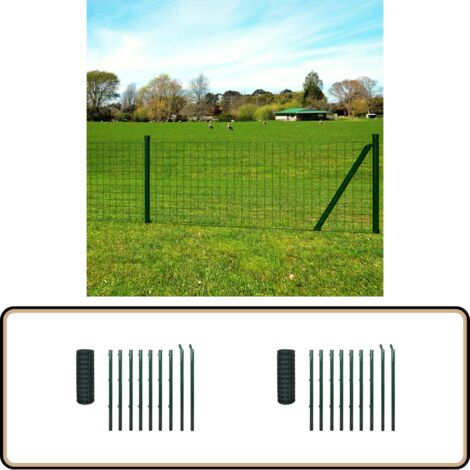 Clôture euro acier 10x1,5 m vert - Clôture En Acier - Clôture Pvc - Clôture Jardin - Clôture Poule - Clôture Chien