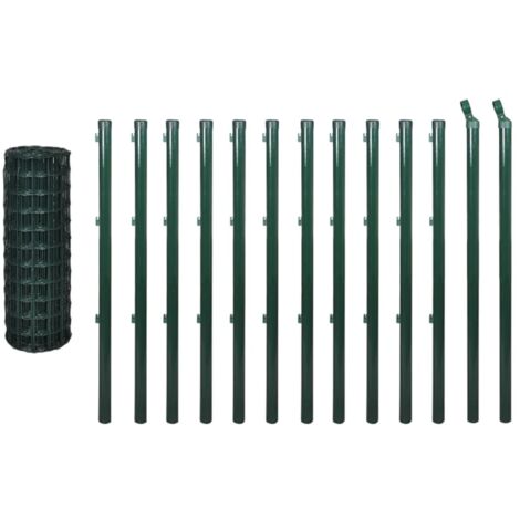 Clôture Euro Acier 25 x 0,8 m Vert CFW51524
