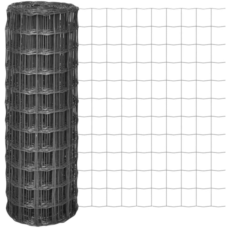 Clôture euro Acier 25 x 1 m Gris