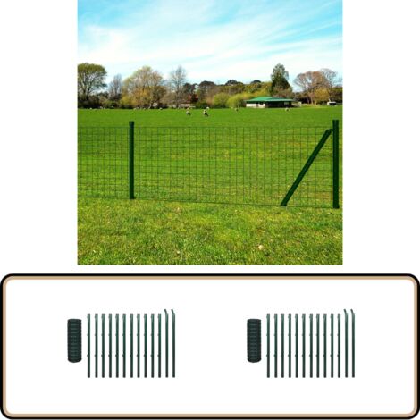 Clôture euro acier 25x1,5 m vert - Clôture En Acier - Clôture Pvc - Clôture Jardin - Clôture Poule - Clôture Chien