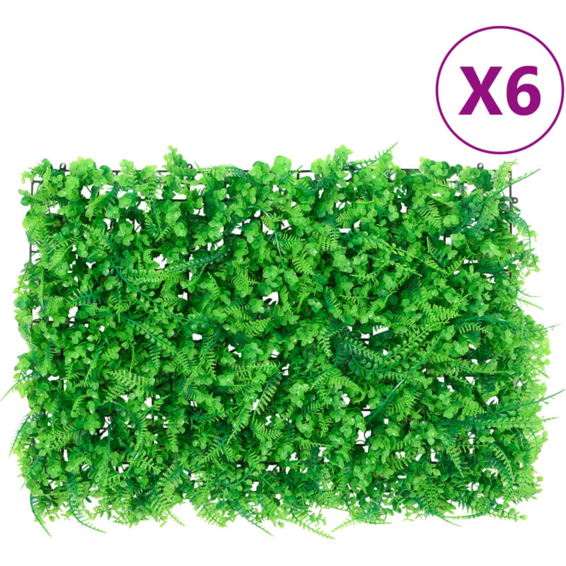 Avimac - Clôture feuilles de fougère artificielles 6 pcs vert 40x60 cm