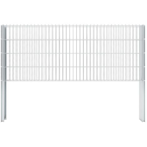 Clôture gabion 2D Acier galvanisé 2,008x0,83m 4 m total Argenté
