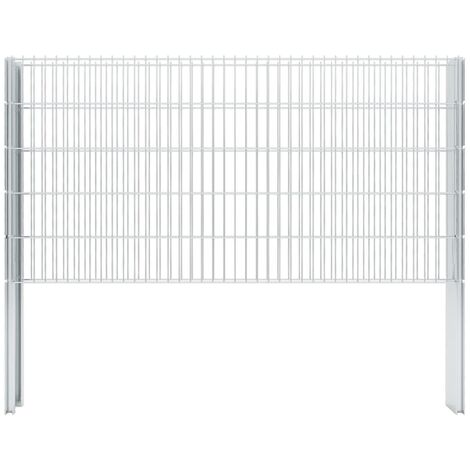 Clôture gabion 2D Acier galvanisé 2,008x1,03m 2 m total Argenté
