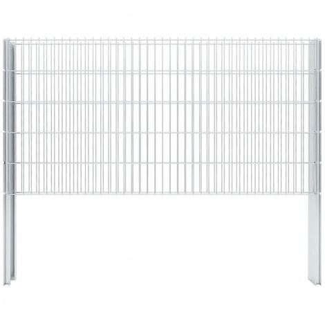 Clôture gabion 2D Acier galvanisé 2,008x1,03m 4 m total Argenté