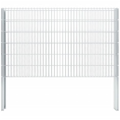 Clôture gabion 2D Acier galvanisé 2,008x1,23m 4 m total Argenté