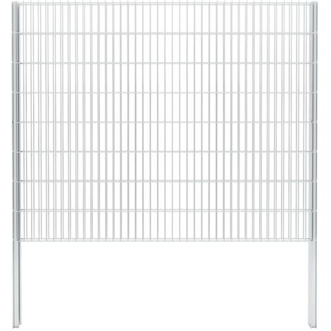 Clôture gabion 2D Acier galvanisé 2,008x1,63m 2 m total Argenté
