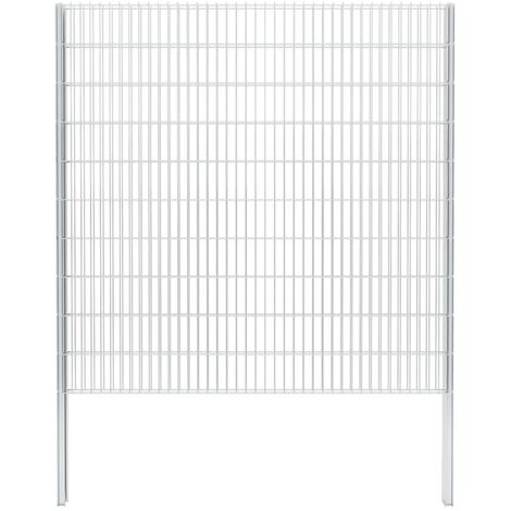 Clôture gabion 2D Acier galvanisé 2,008x2,03m 2 m total Argenté