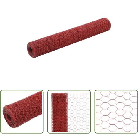 Clôture -  Grillage Acier avec revêtement en PVC 25x1 m Rouge