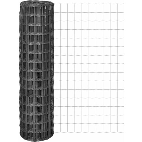 Clôture Grillage Clôture euro  Clôture de jardin Acier 10 x 1,5 m Gris 60444