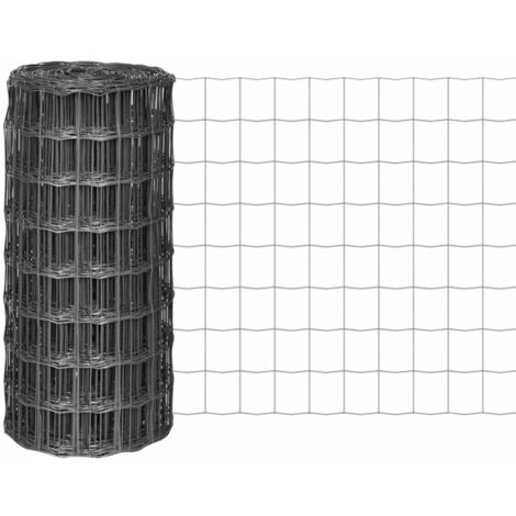 Clôture Grillage Clôture euro  Clôture de jardin Acier 25 x 0,8 m Gris 74154