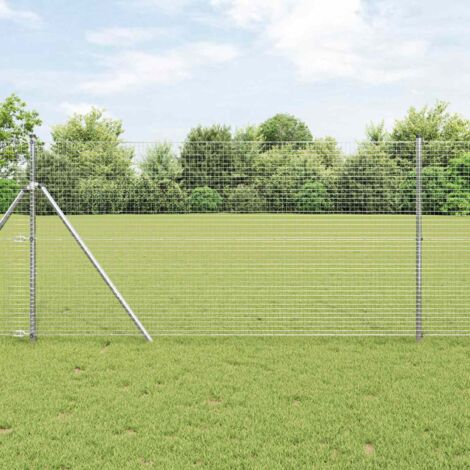 Clôture-Grillage de jardin en fil soudé Argent 1.2 x 25 m 101881