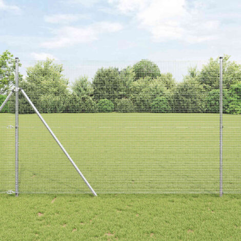 Clôture-Grillage de jardin en fil soudé Argent 1.5 x 50 m 289222